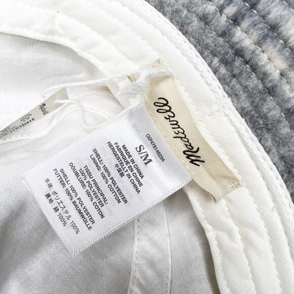 MADEWELL Plaid Bucket Hat Fuzzy Sherpa Canvas Lightweight Dusk Gray Size S/M NWT - Picture 4 of 7